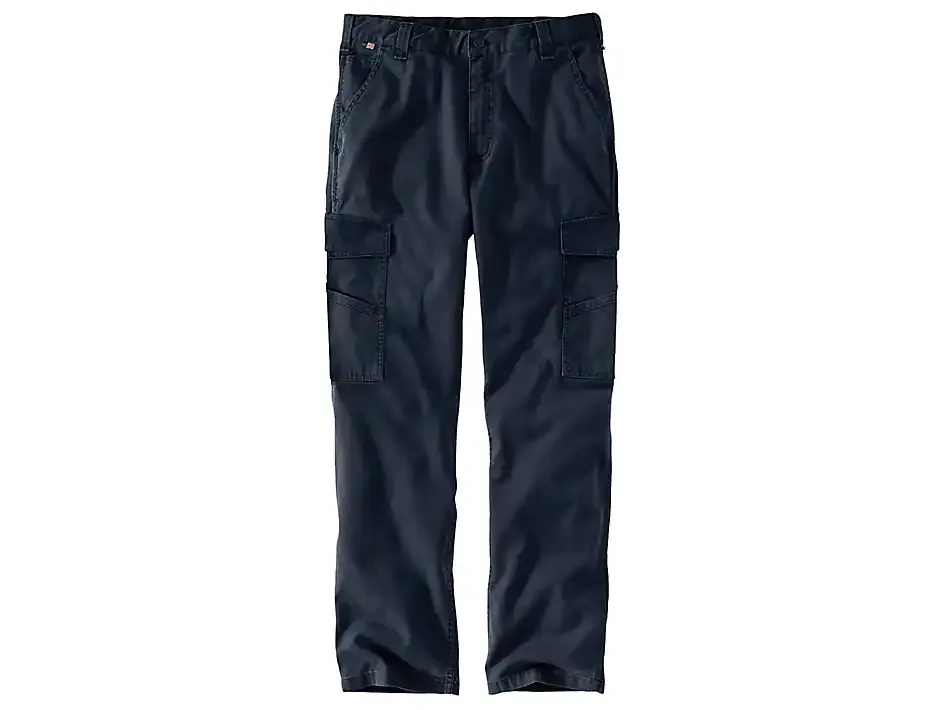 Carhartt, Flame Resistant Rugged Flex® Relaxed Fit Canvas Cargo Pant, 104205, Navy