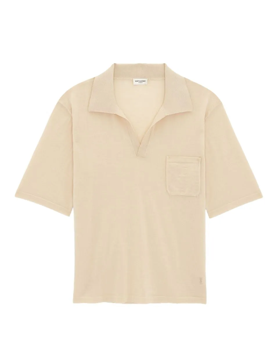 CASSANDRE-EMBROIDERED WOOL POLO SHIRT