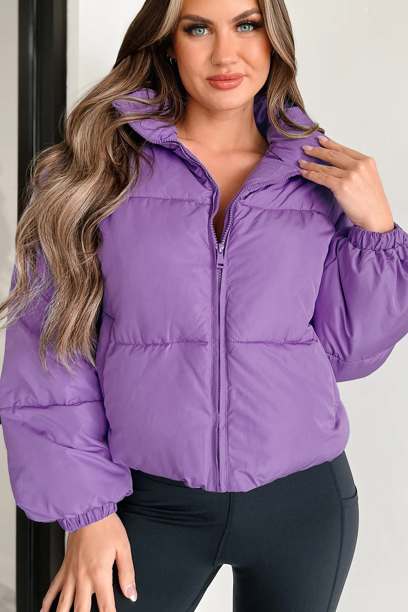 Changing Climate Detachable Sleeve Puffer Jacket (Purple)