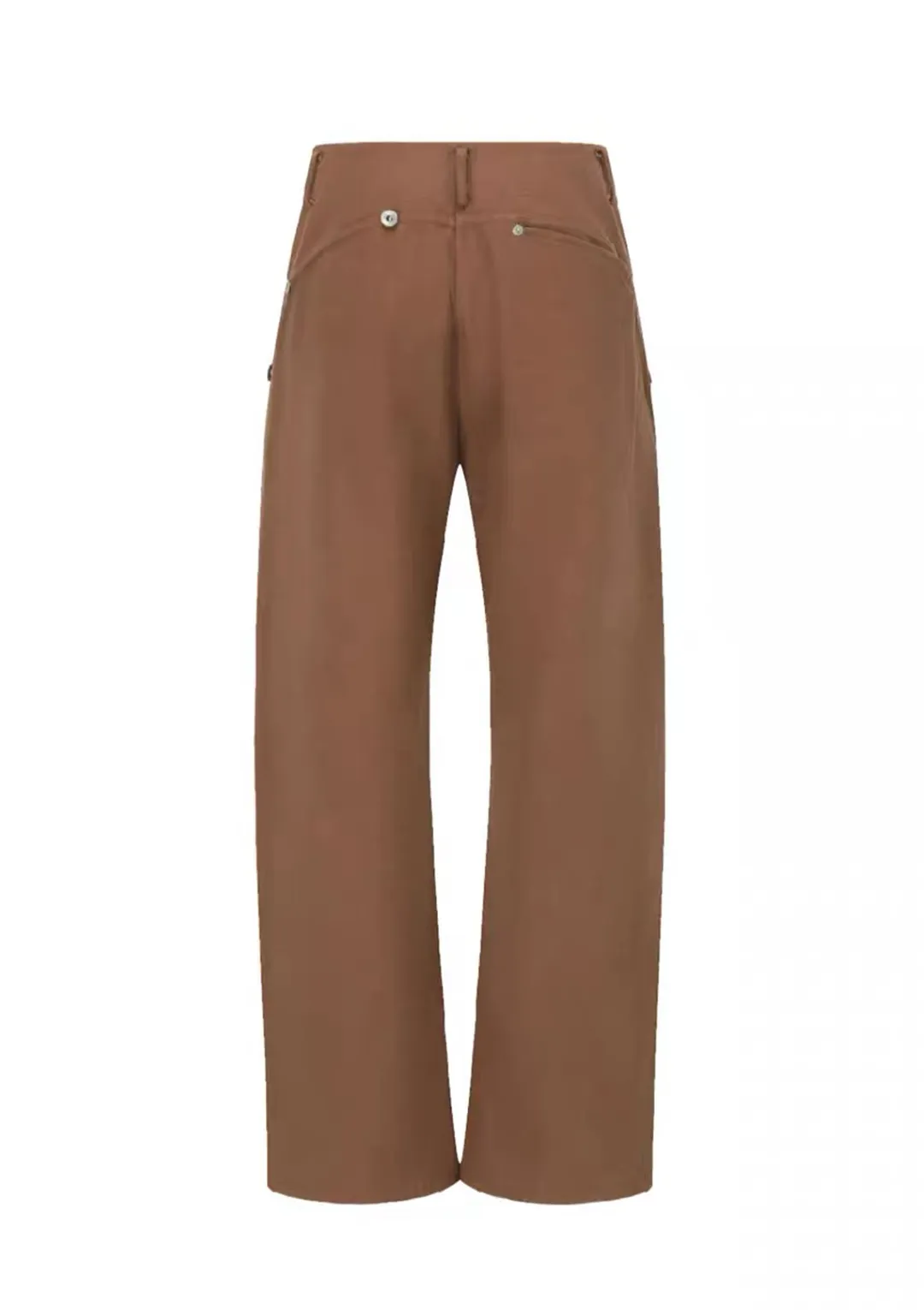 Classic Metal Shank Buttons Pants 经典工字扣铆钉阔腿裤 - Caramel