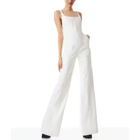 Classy White Leather Jumpsuit for Women