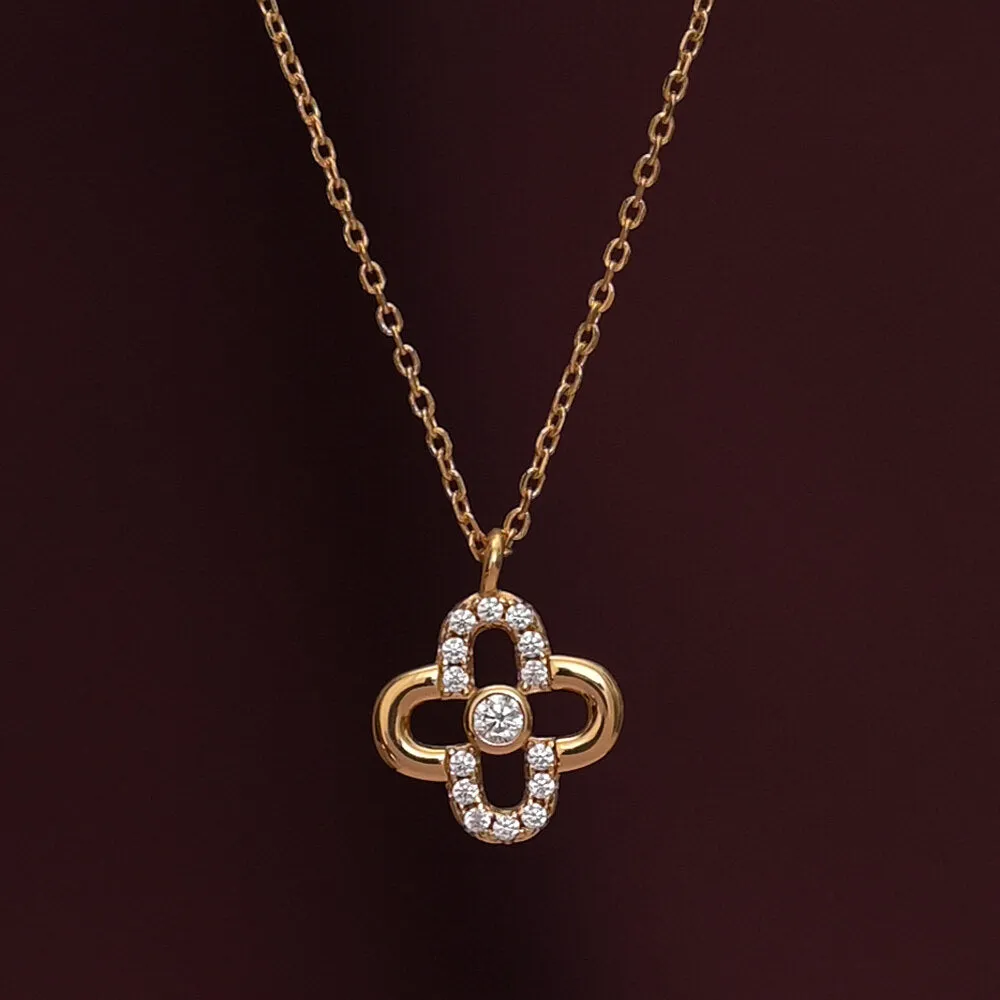 Clover Diamond Studded Mangalsutra | 18k Gold Vermeil