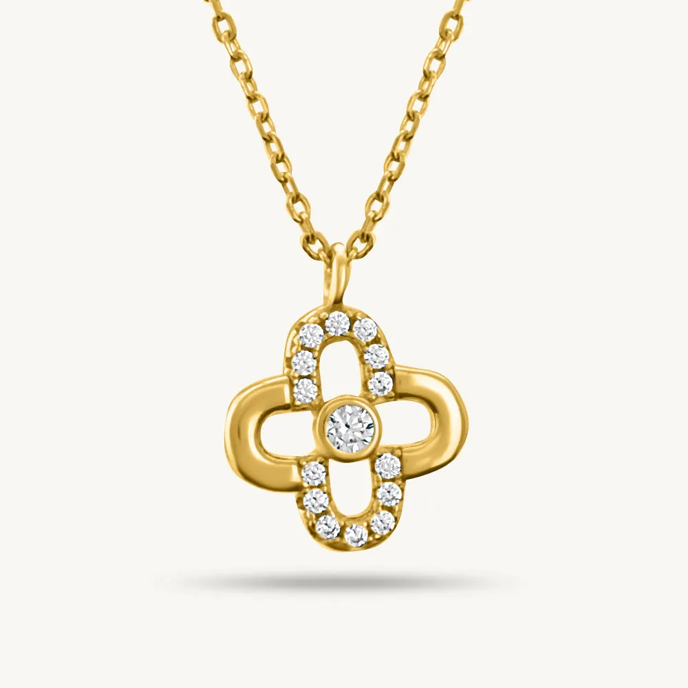 Clover Diamond Studded Mangalsutra | 18k Gold Vermeil