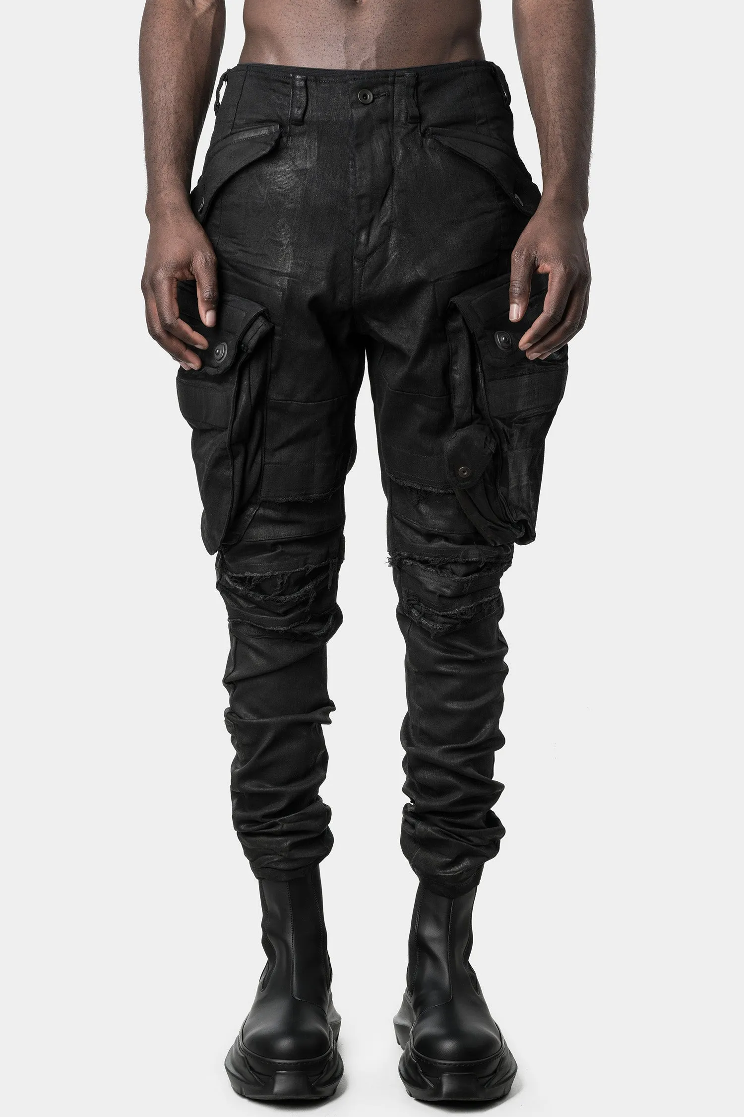 Coated cargo pants