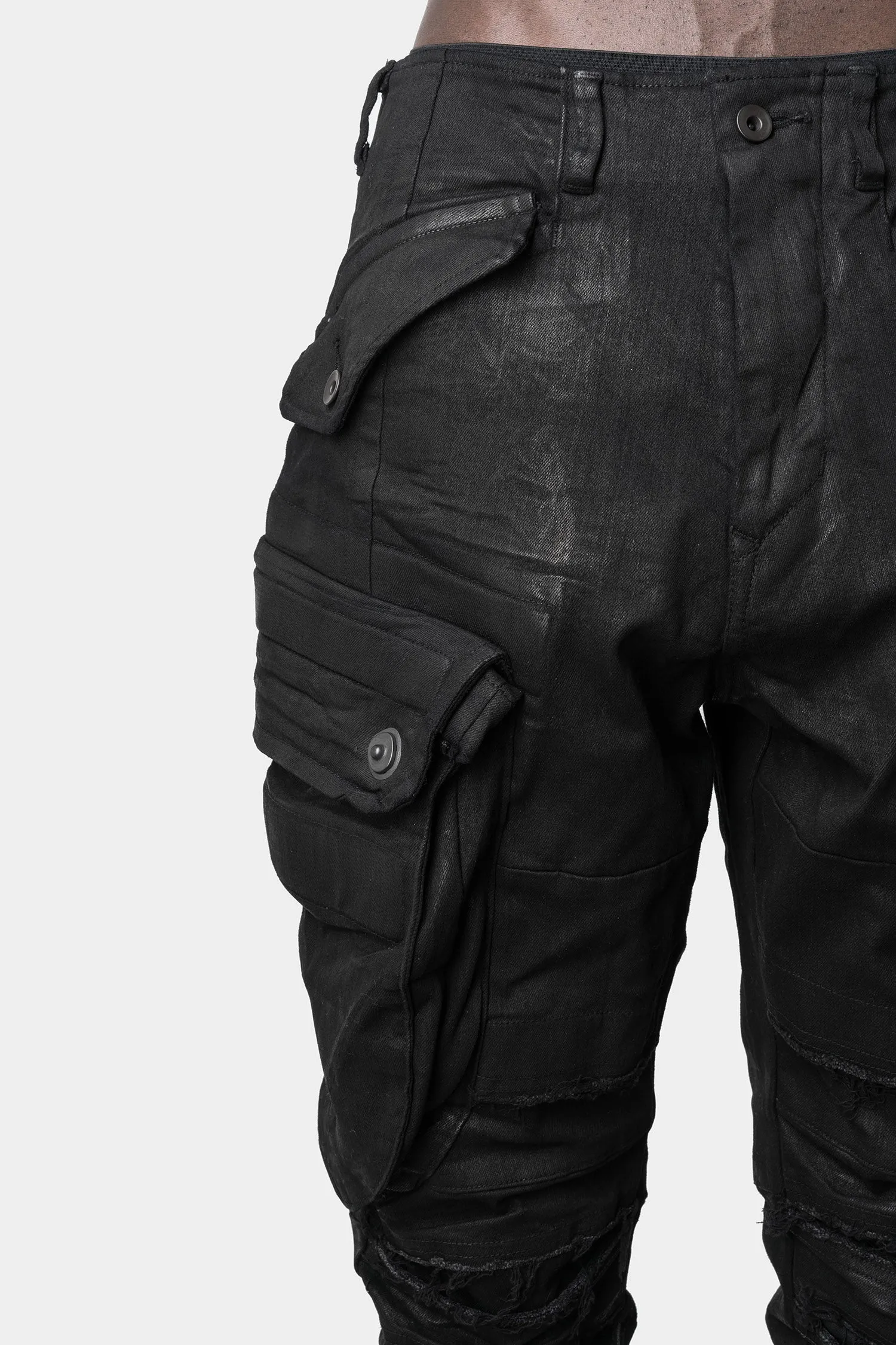 Coated cargo pants