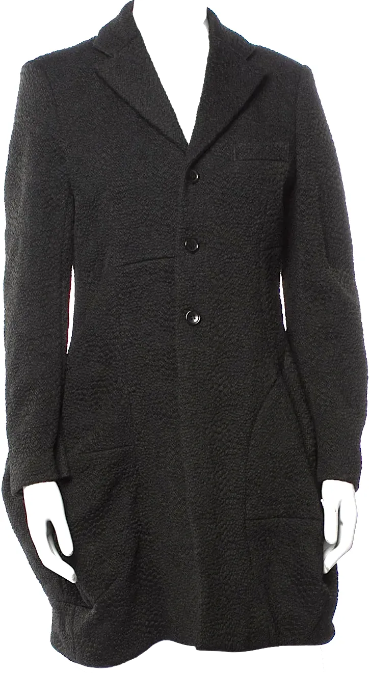 Comme des Garçons Japan. NEW W/TAGS. Black Polytech Long Peacoat