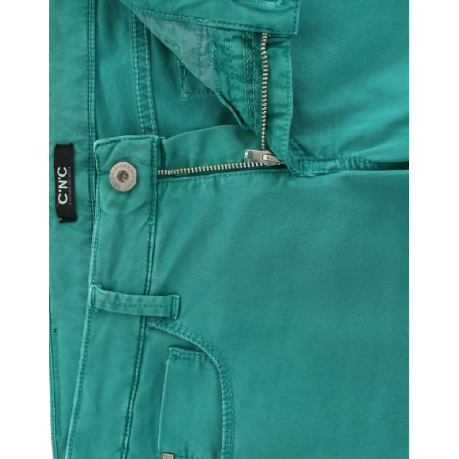 Costume National Chic Green Straight Leg Jeans for Sophisticated Style