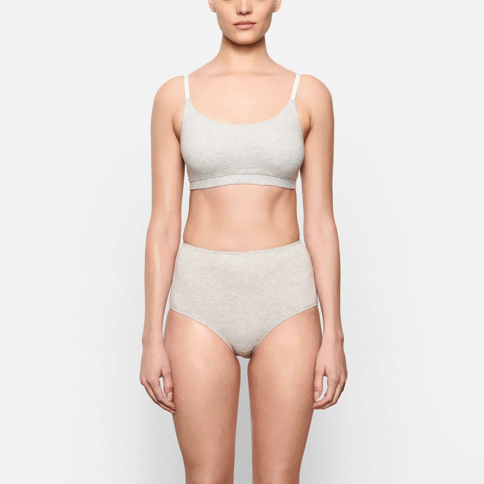 COTTON JERSEY FULL BRIEF | LIGHT HEATHER GREY