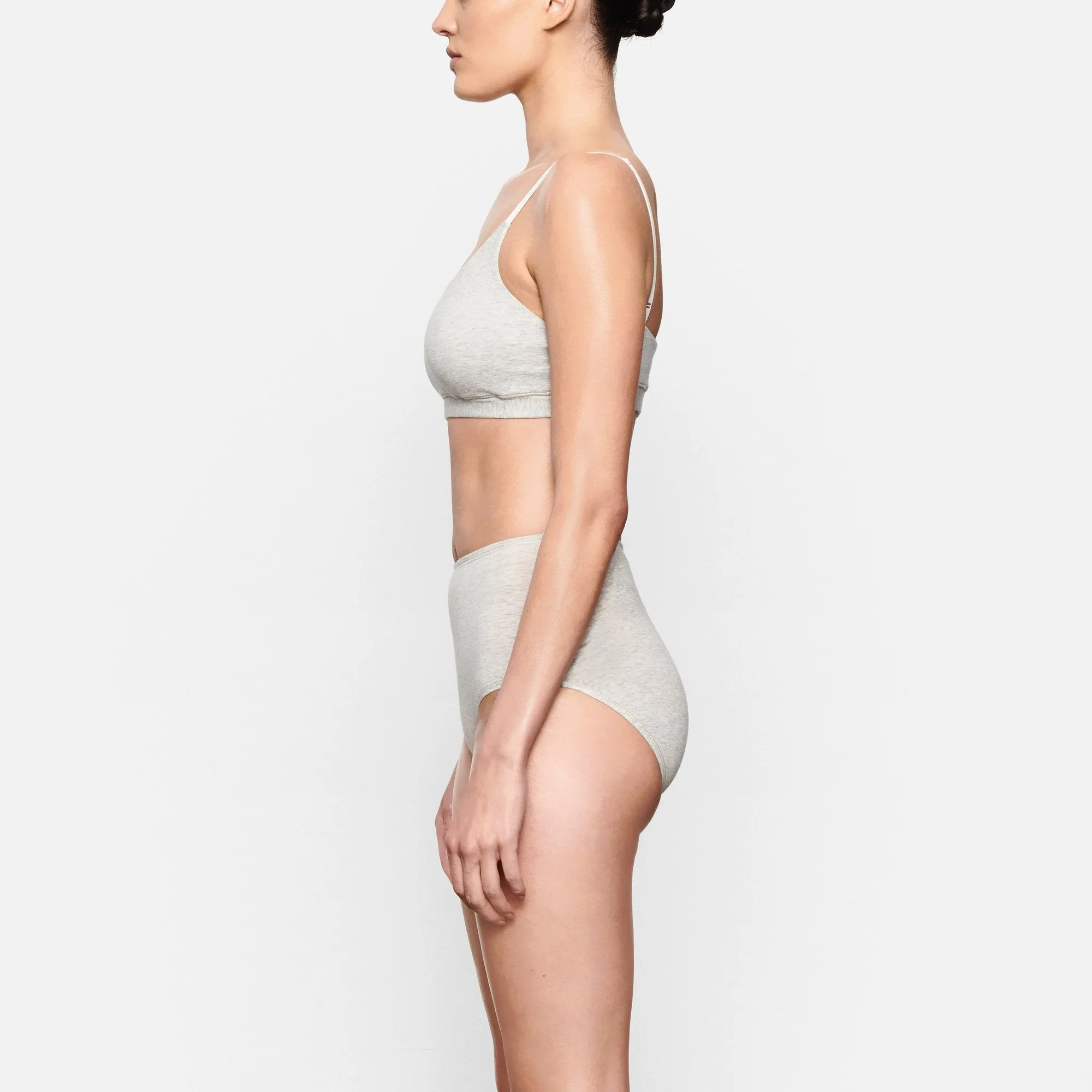 COTTON JERSEY FULL BRIEF | LIGHT HEATHER GREY