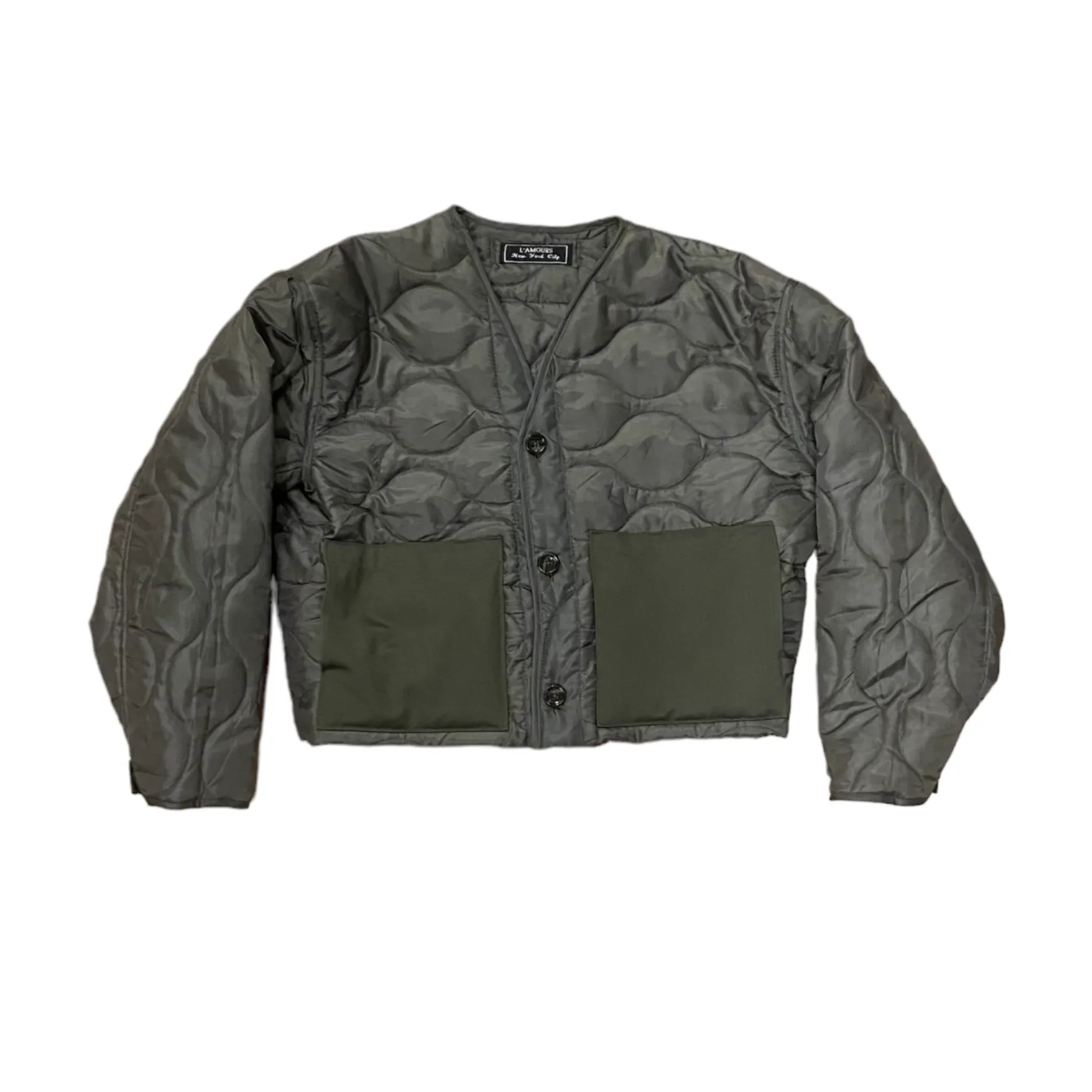 CROPPED QUILTED ARMY JACKET