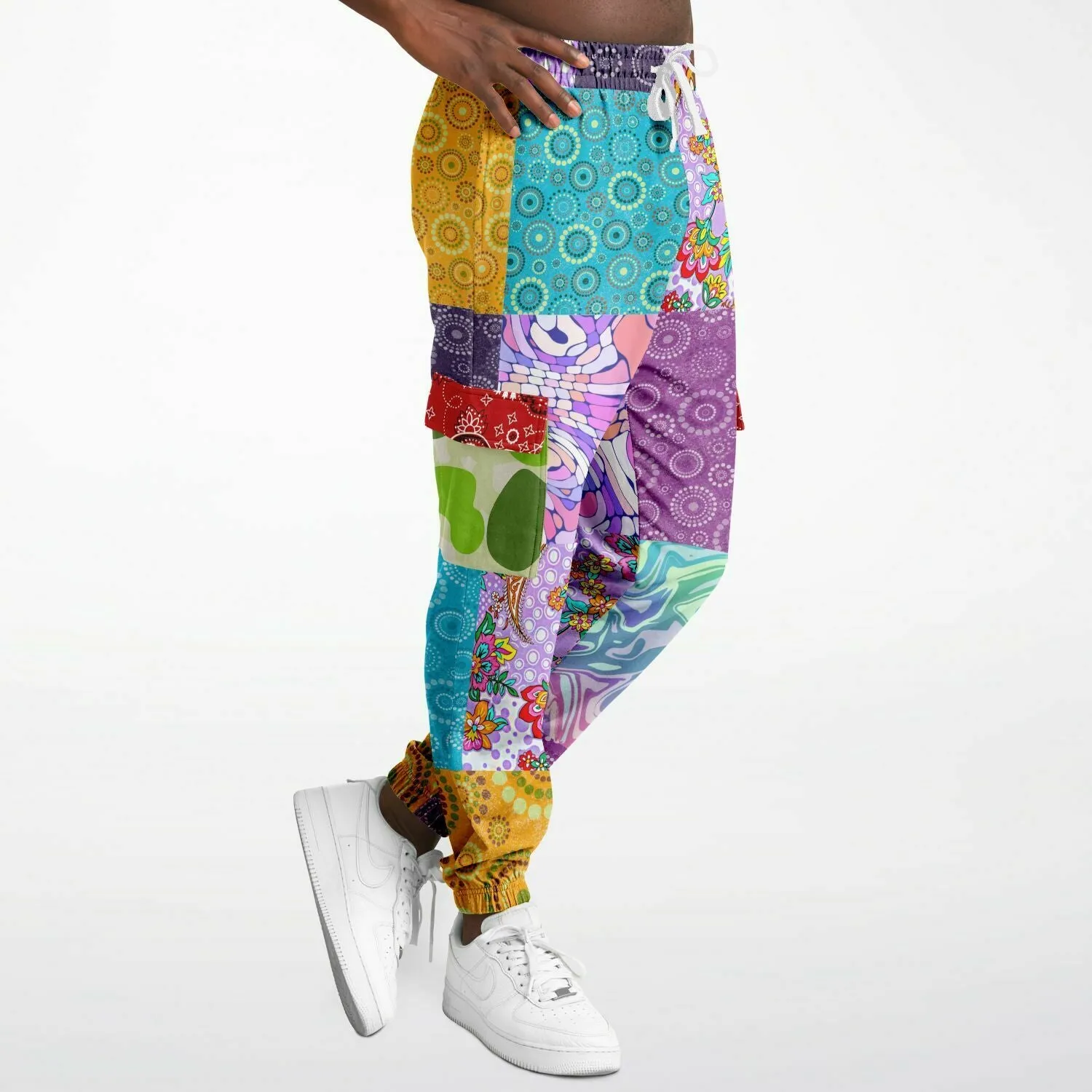 Delirium Hippie Patchwork Solar Flare Unisex Eco-Poly Cargo Joggers