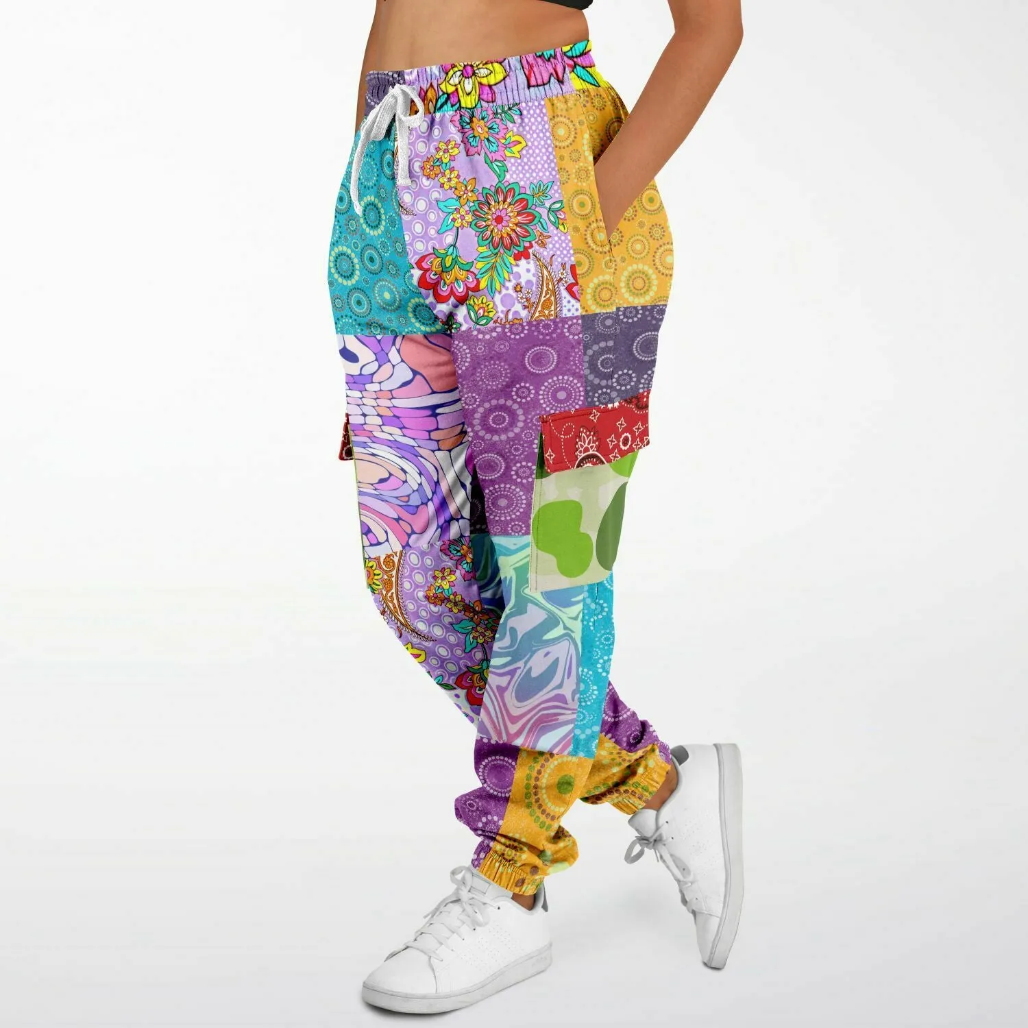 Delirium Hippie Patchwork Solar Flare Unisex Eco-Poly Cargo Joggers