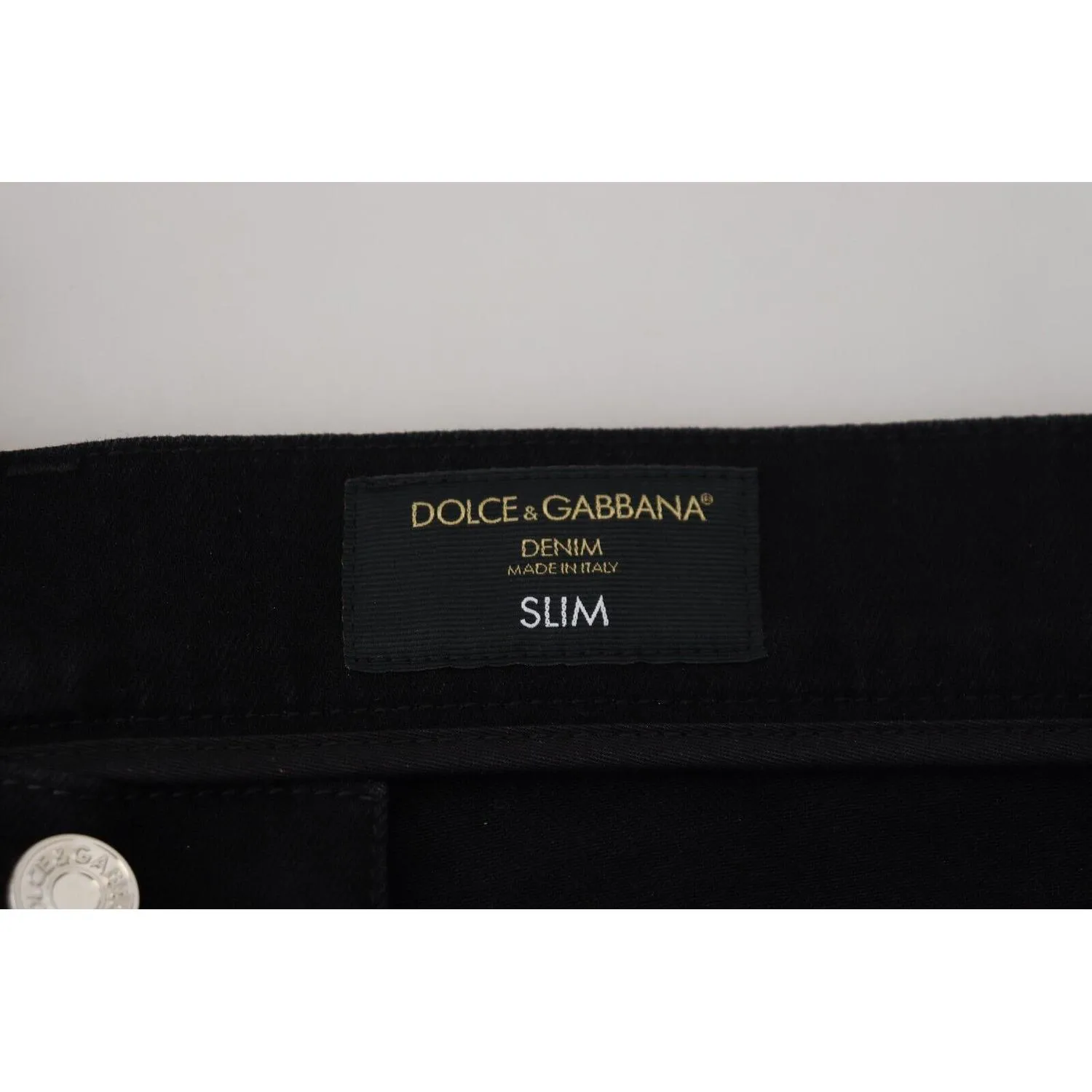 Dolce & Gabbana Elegant Black Gold Dust Jeans