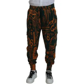 Dolce & Gabbana Multicolor Silk Blend Jogger Cargo Pants