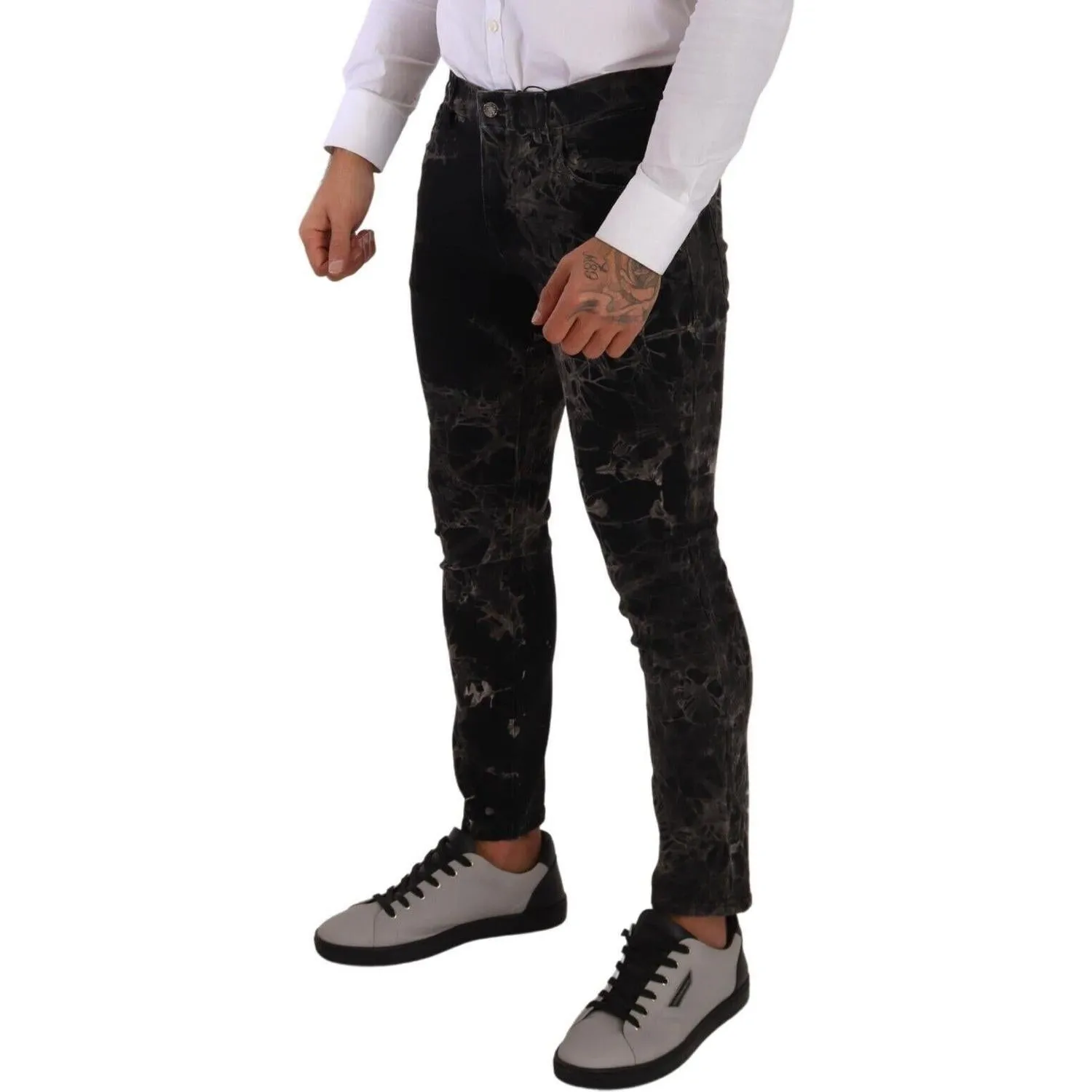 Dolce & Gabbana Slim Fit Patterned Skinny Jeans