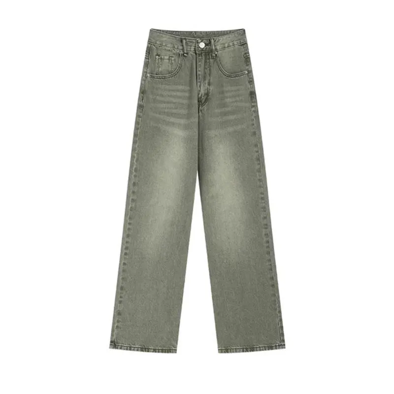 Faire Echo green straight wave plus-size jeans