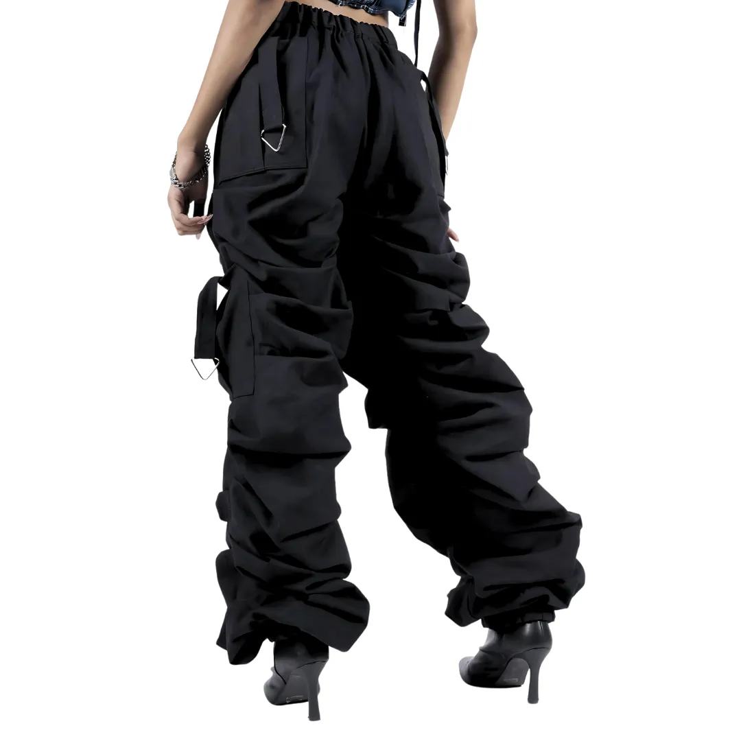 Farda Black Braggy Cargo Pants