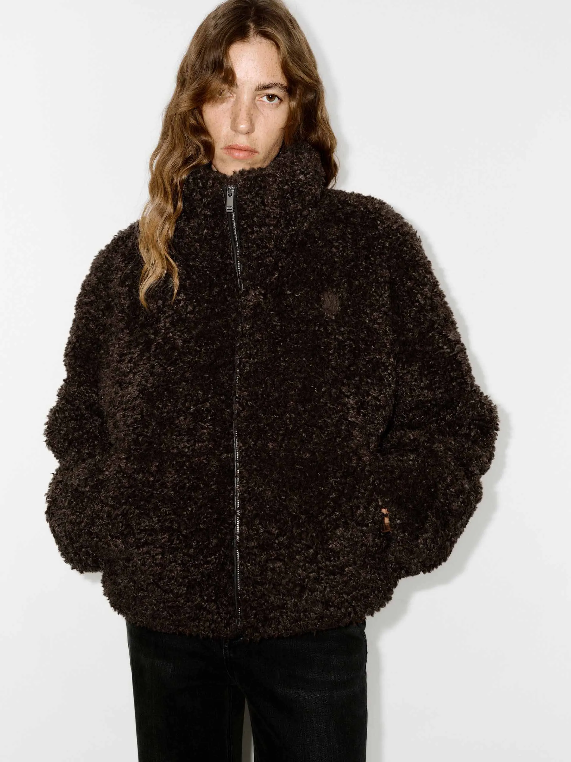 Faux Shearling Quilted Jacket