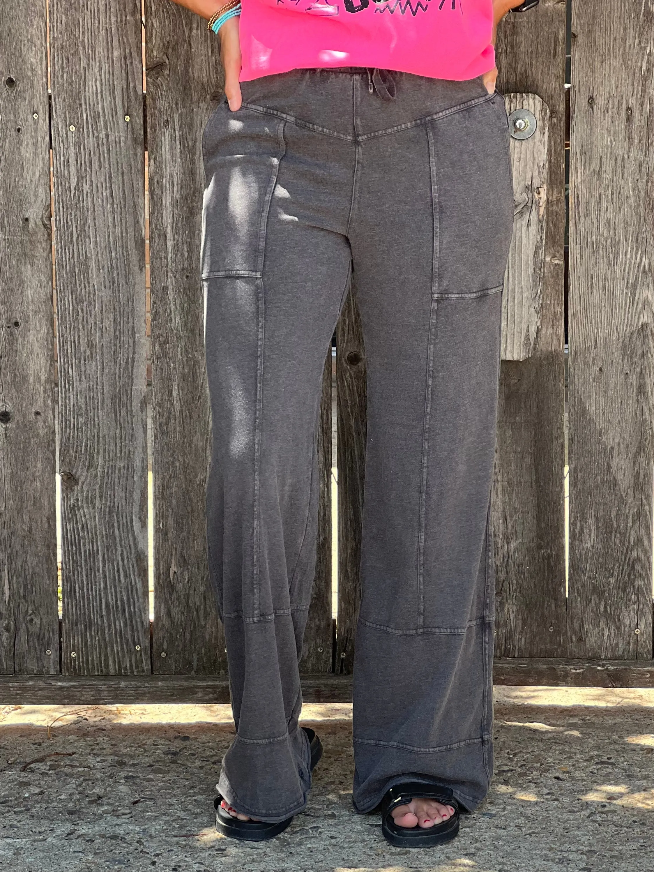 Fawna Black Cargo Wide Leg Pants