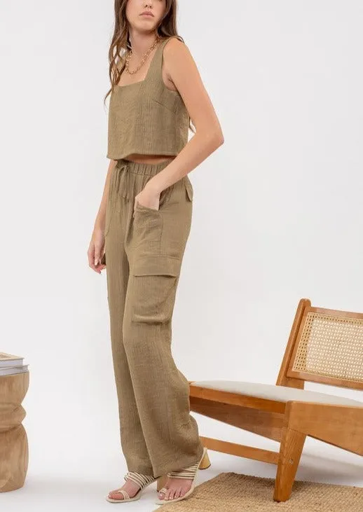 FINAL SALE - Sweet Summer Time Olive Cargo Pants