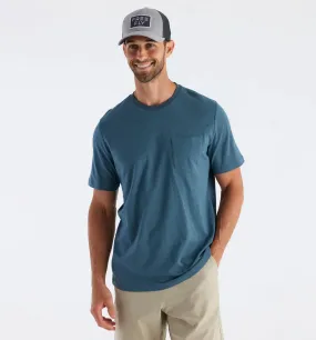 Free Fly Men's Bamboo Heritage Pocket Tee - SLATE BLUE