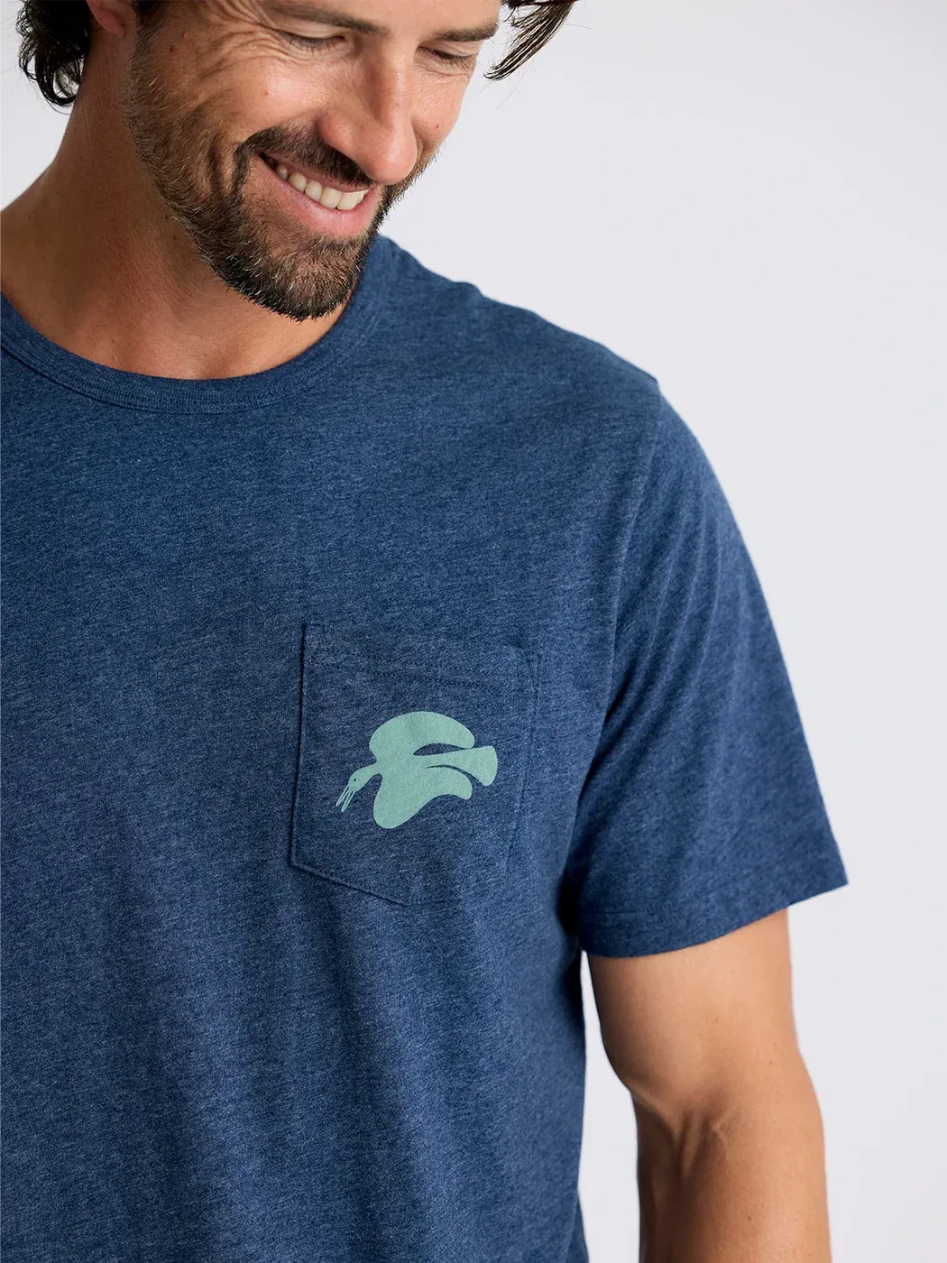 Free Fly Men's High Flyer Pocket Tee in Heather Navy