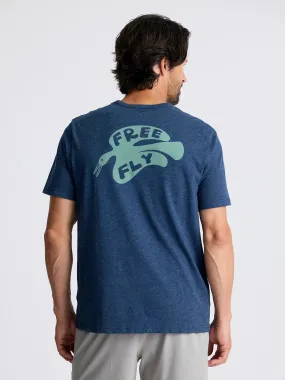 Free Fly Men's High Flyer Pocket Tee in Heather Navy