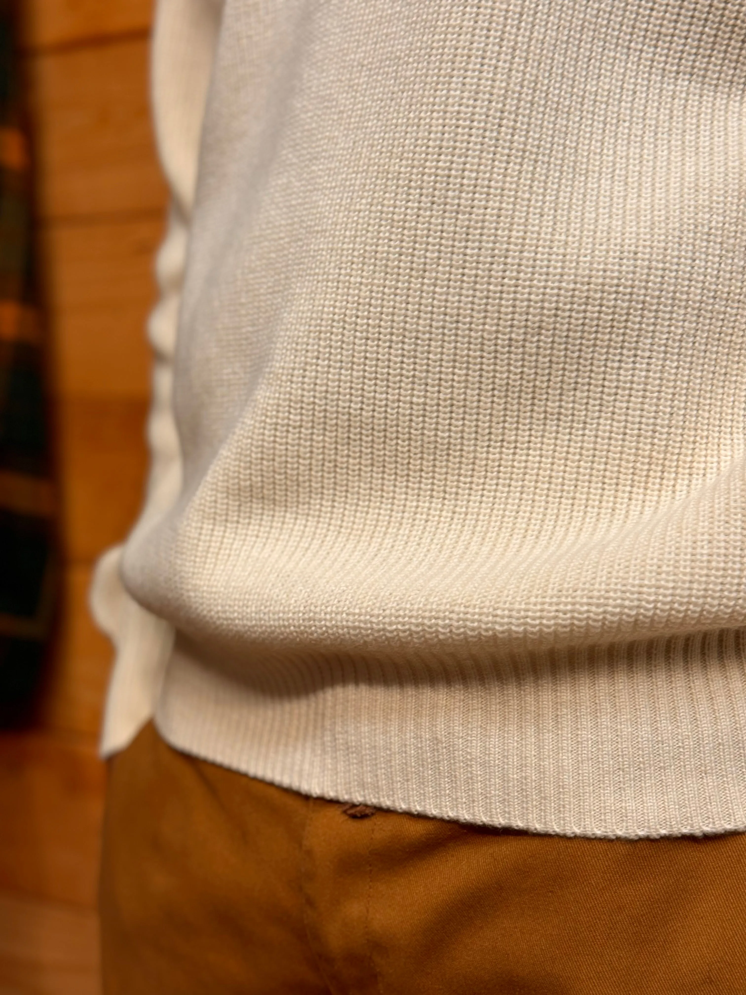 FRESH Sound Merino Polo Sweater In Cream