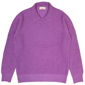 FRESH Sound Merino Polo Sweater In Lilac