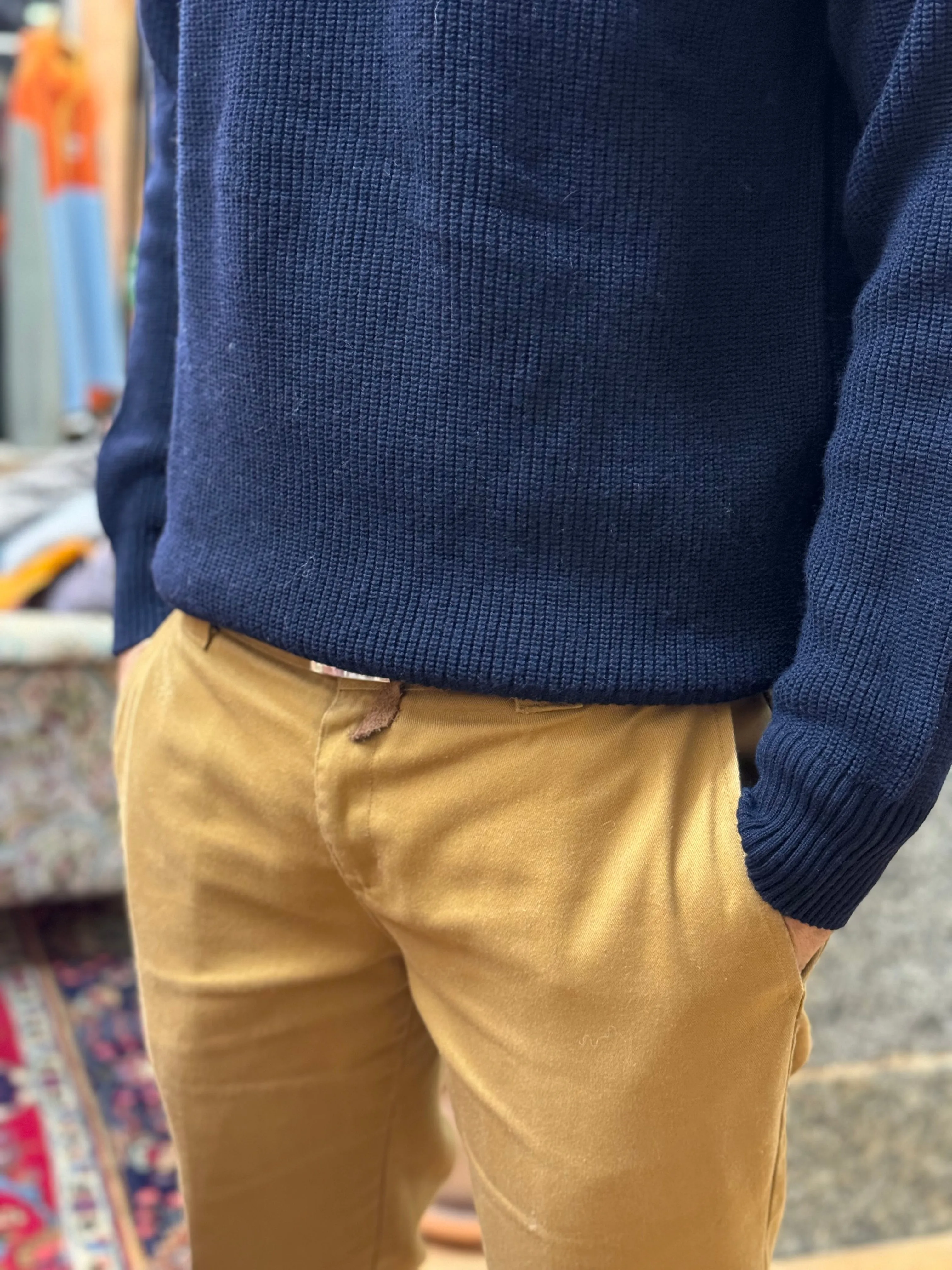 FRESH Sound Merino Polo Sweater In Navy