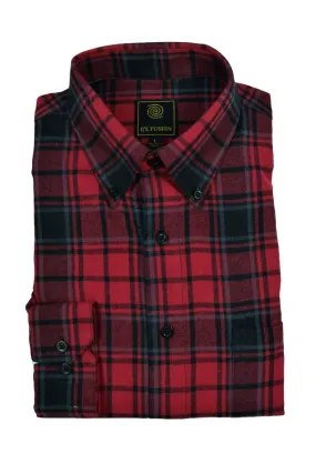 FX Fusion Red Black Plaid Button Down Flannel Shirt