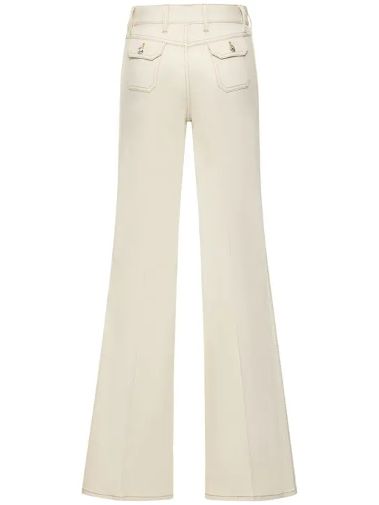 Giambattista Valli   Cotton denim high waisted wide jeans 