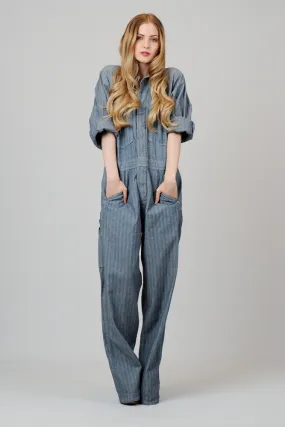 Herringbone Denim Coveralls L