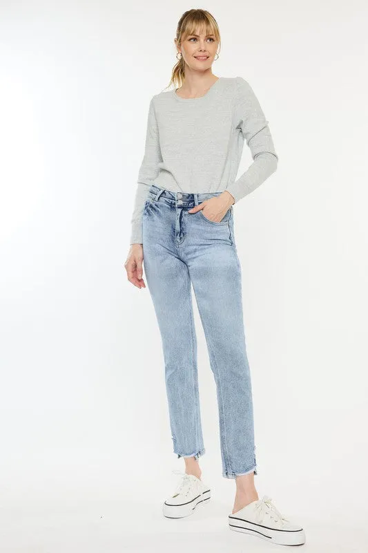 High Rise Slim Straight Jeans