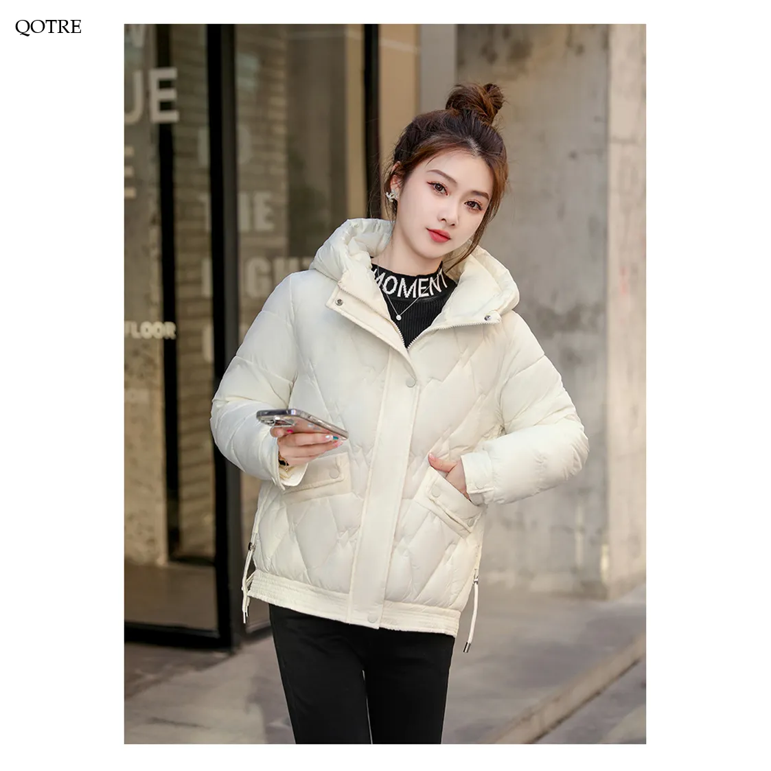 Hooded Quilted Cropped Puffer Jacket