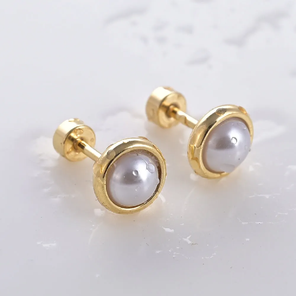 Ivory Pearl Stud Earrings