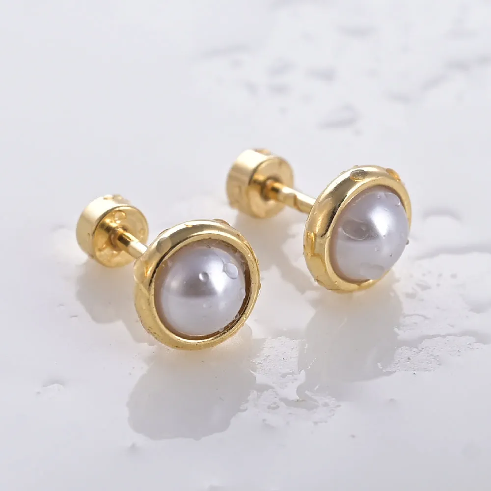 Ivory Pearl Stud Earrings