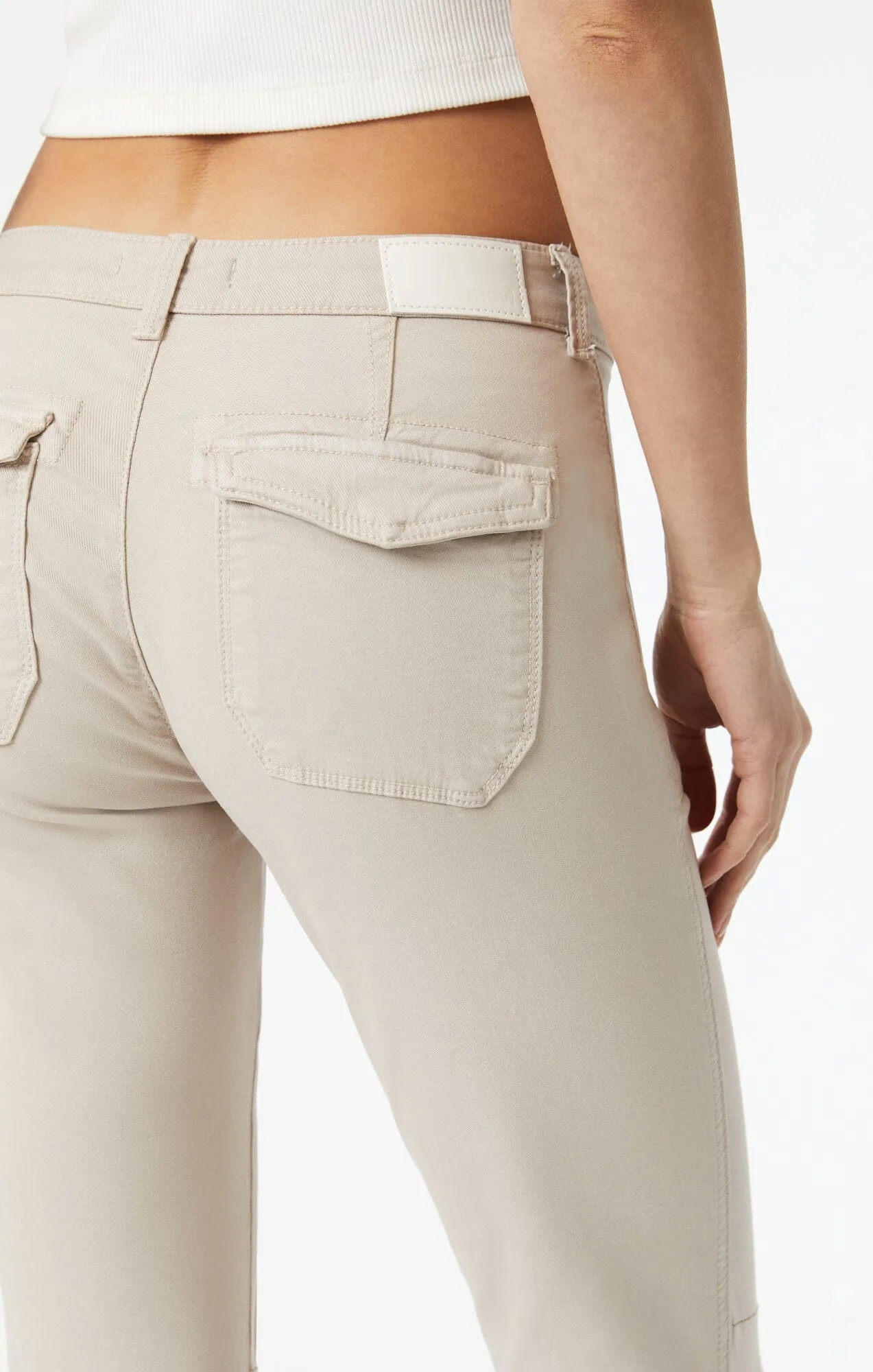 IVY SLIM CARGO IN SILVER GREY LUXE TWILL