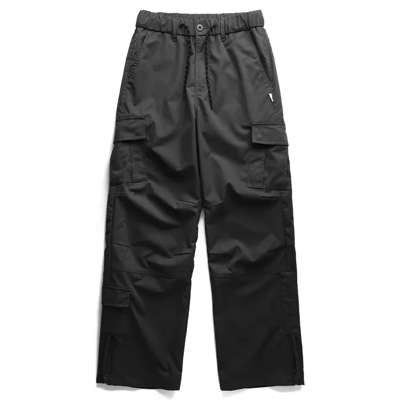 Japanese Streetwear Soft Straight Cargo Pants - Double Sided Twill - Multi-pocket Trousers