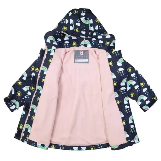 Korango Raincoat Sunshine & Rainbows Peacoat