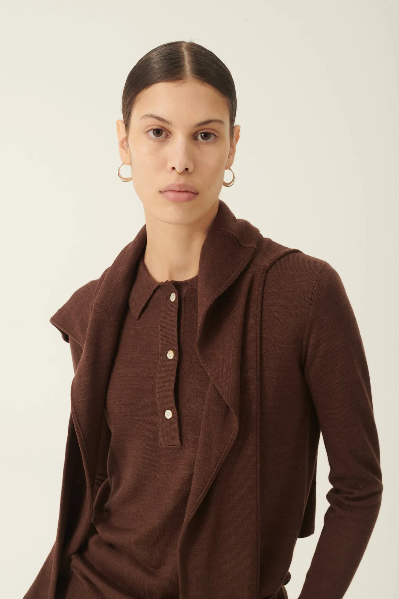 KURA MERINO KNIT - BROWN