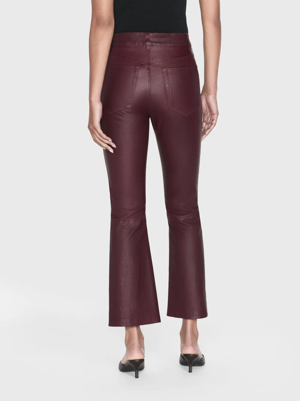 Leather Le Crop Mini Boot -- Wine