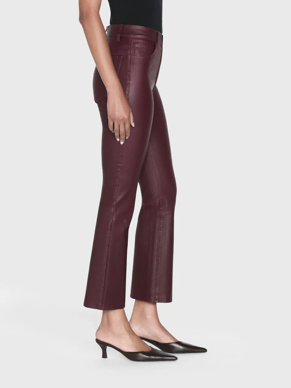 Leather Le Crop Mini Boot -- Wine