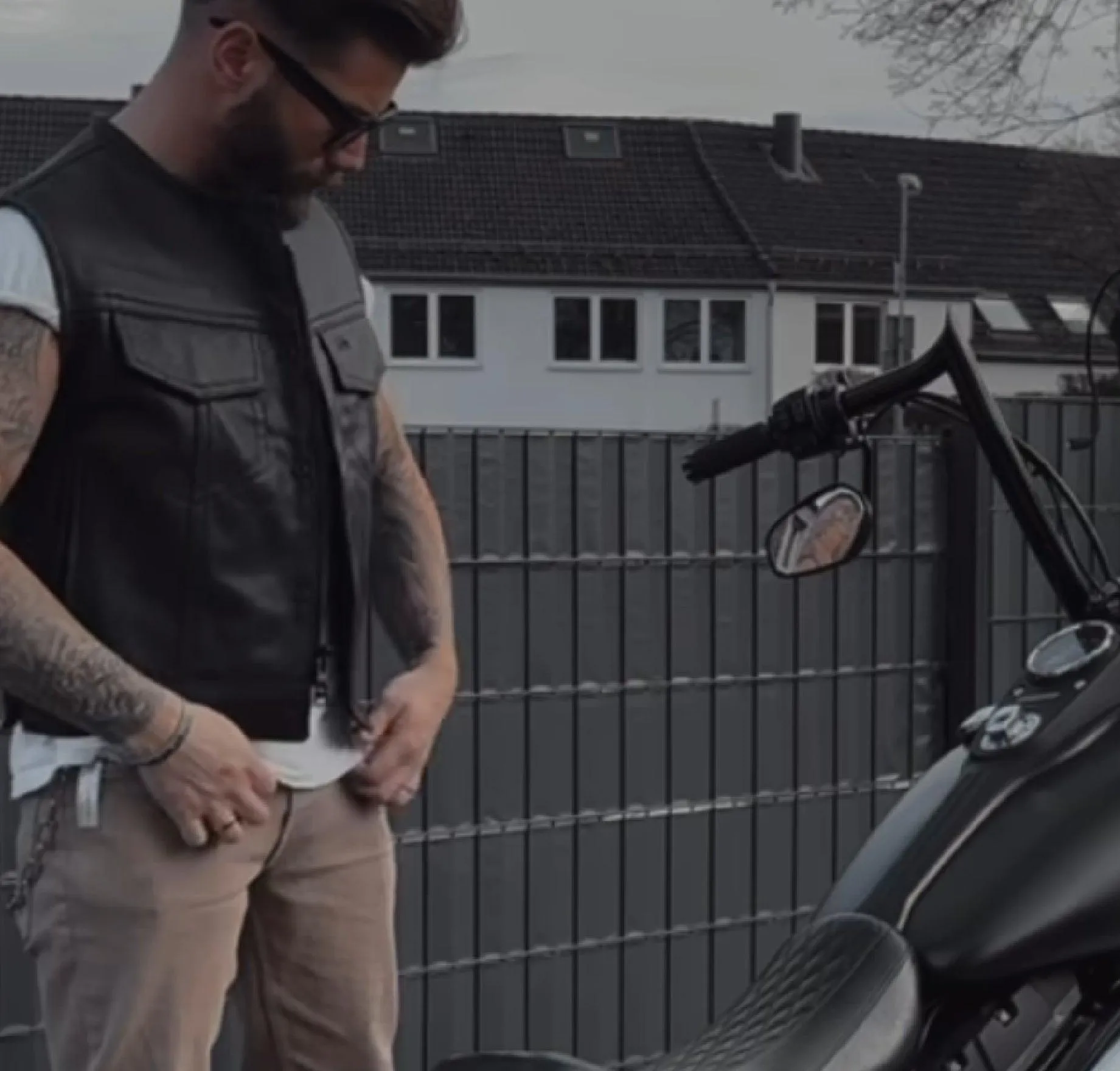 Legendary 'Holy Trinity' Cropped Perforated Leather Motorcycle Vest