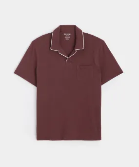 Made in L.A. Tipped Montauk Polo in Classic Burgundy