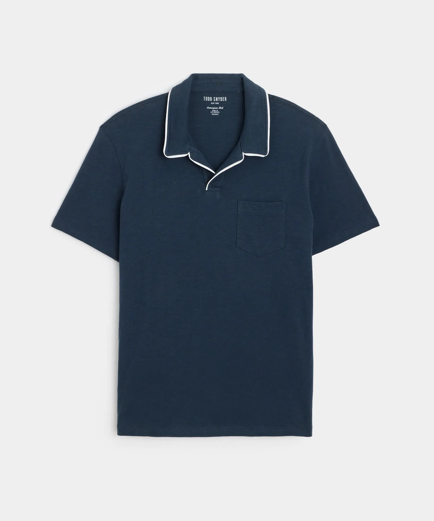 Made in L.A. Tipped Montauk Polo in Navy