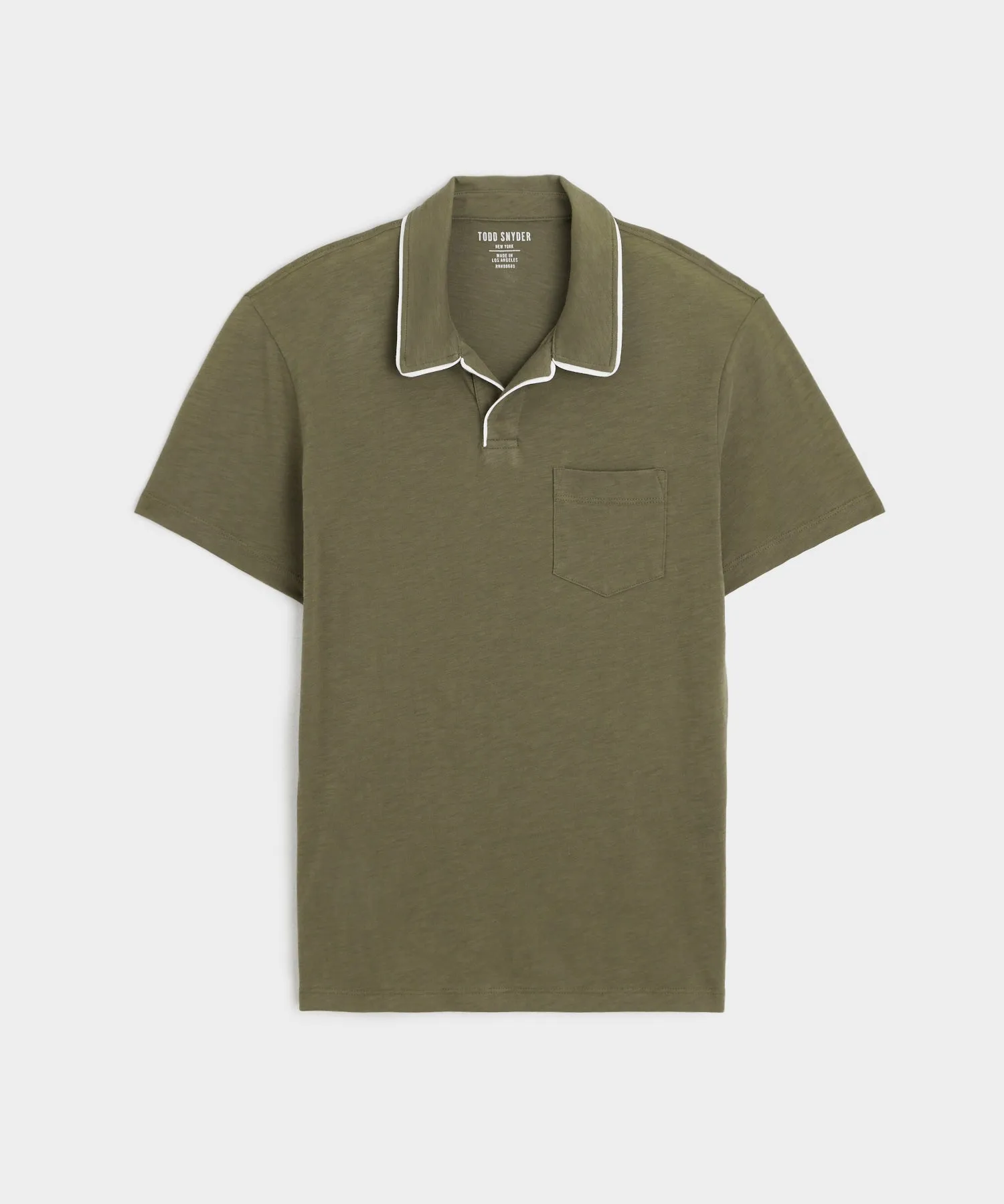 Made in L.A. Tipped Montauk Polo in Olive