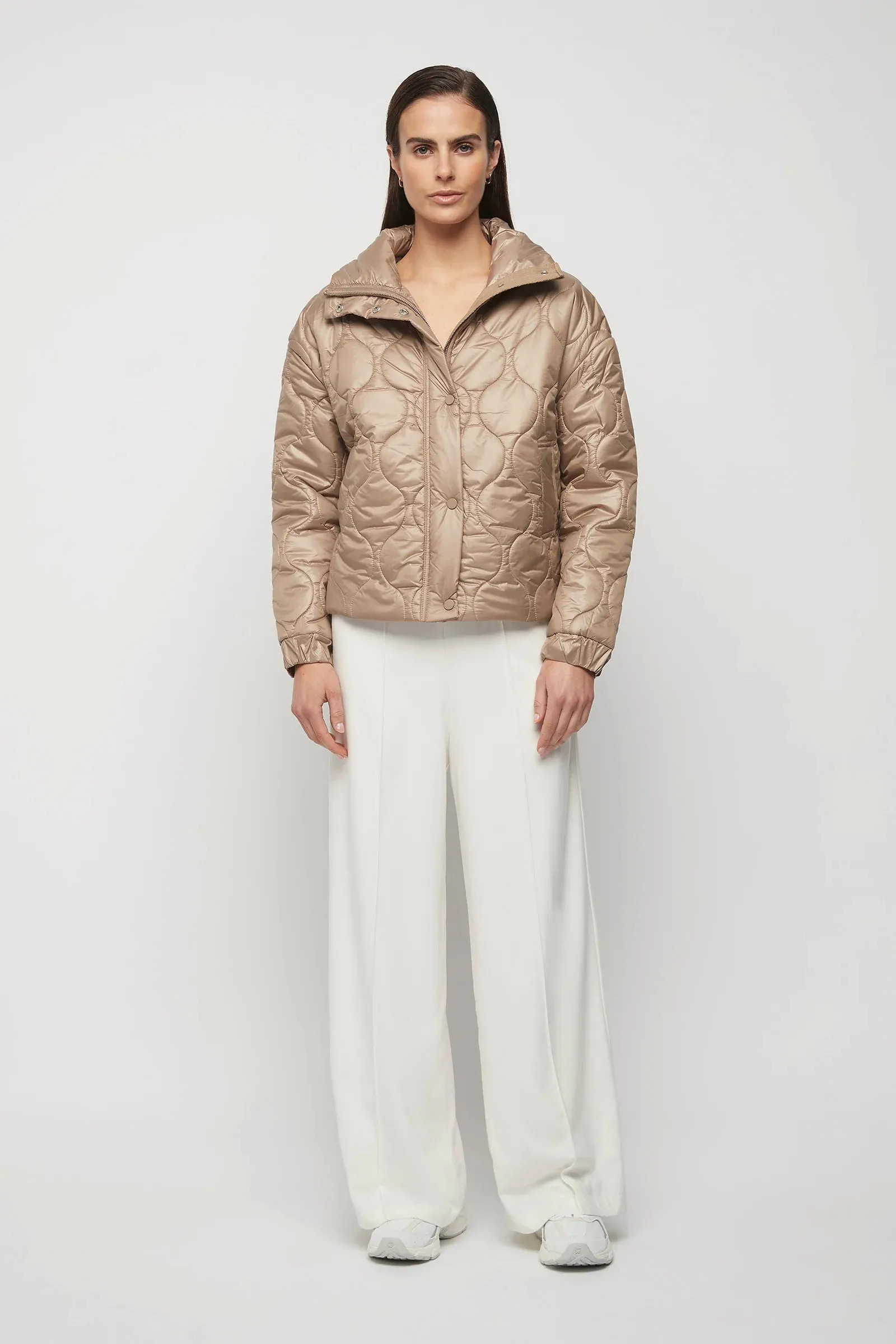 Maxwell Quilted Bomber Jacket in Cornstalk