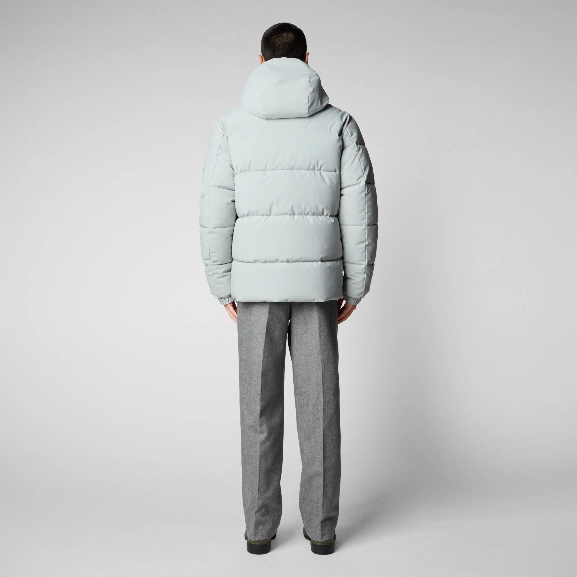 Men's Alter Hooded Quilted Parka in Frost Grey