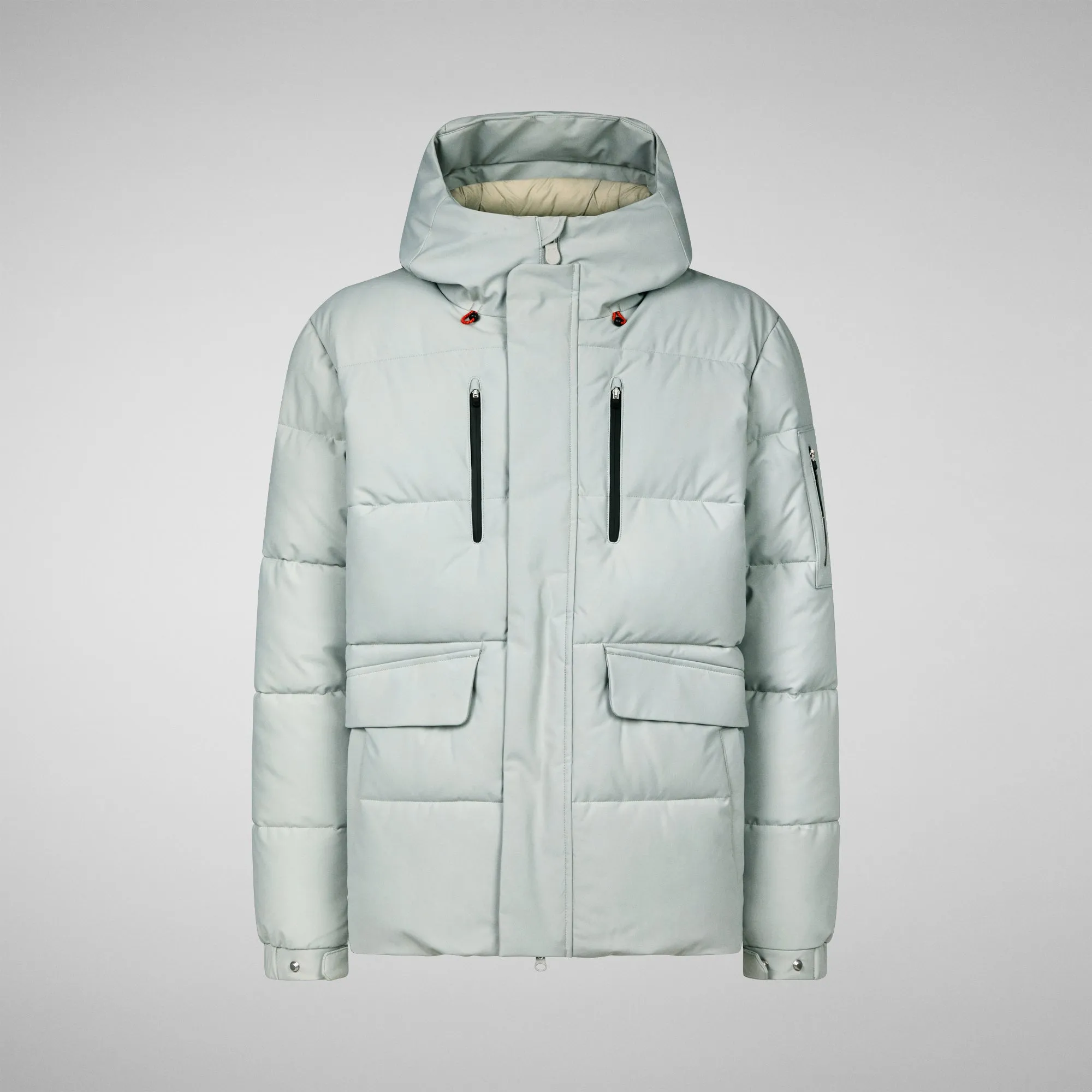 Men's Alter Hooded Quilted Parka in Frost Grey